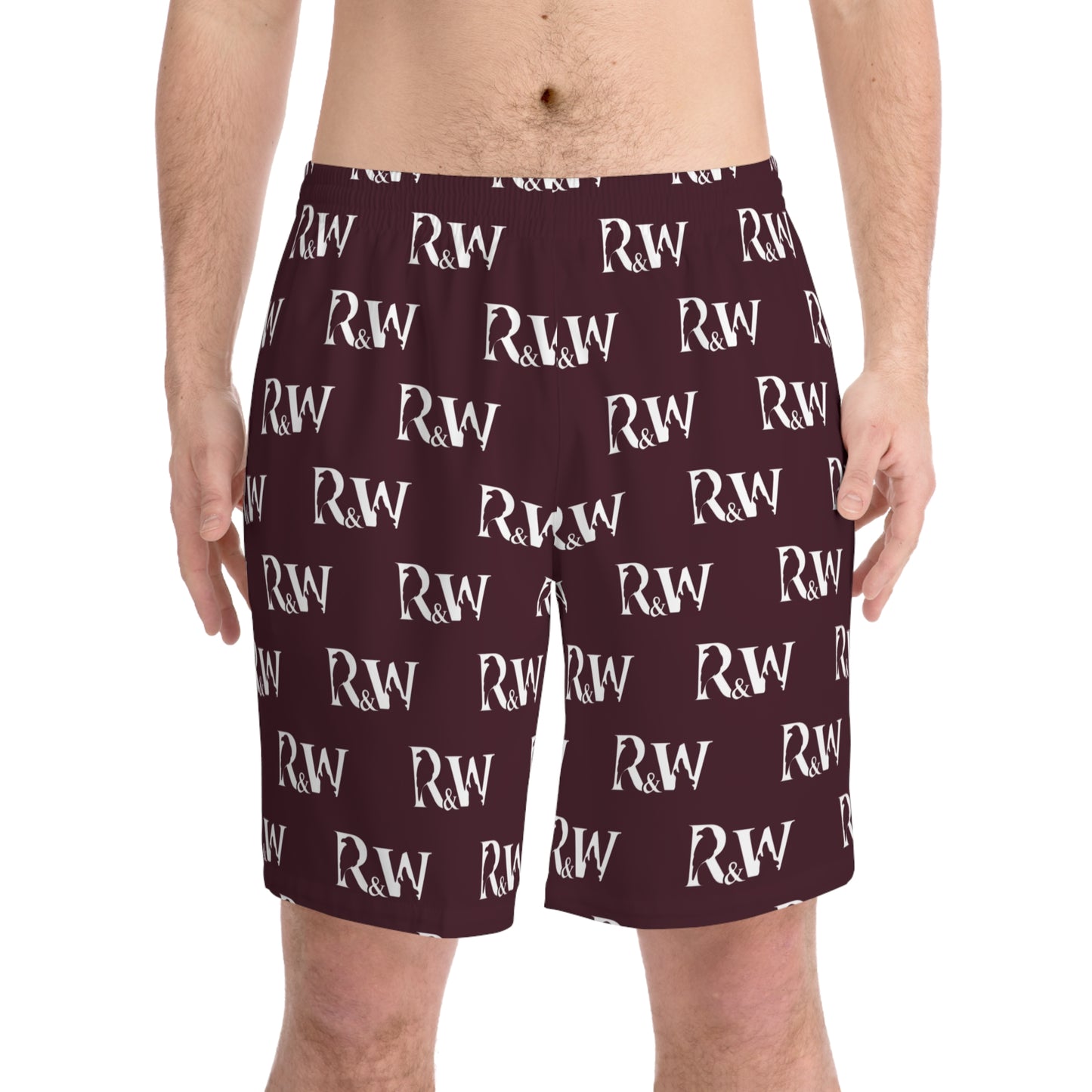 Men's Elastic Beach Shorts (Vino Viejo)