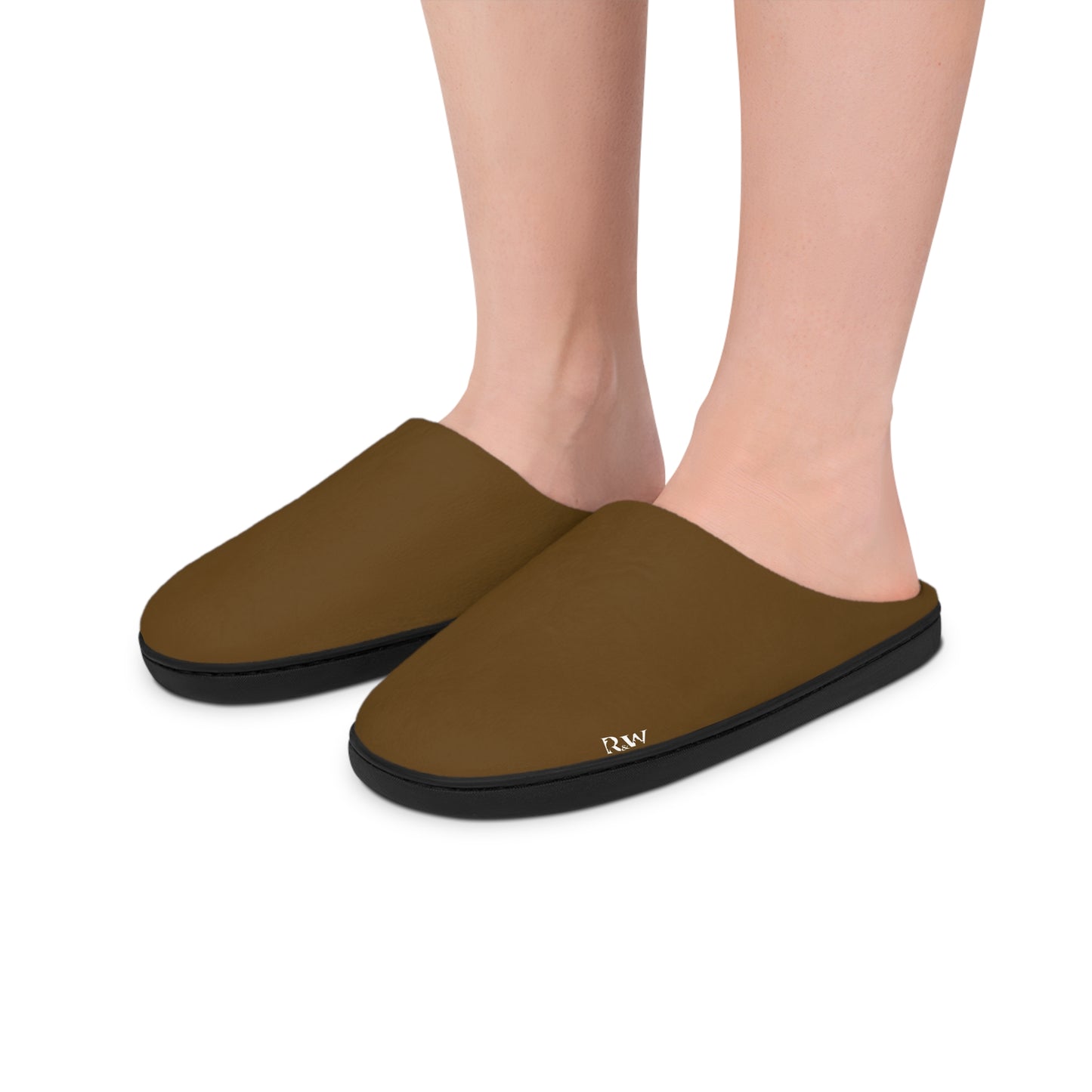 Indoor Slippers — Maduro Marrón Small Logo Cozy House Shoes for Women