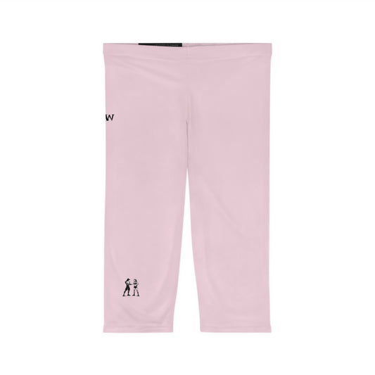 R&W Women's Capri Leggings — Minimalist Logo Performance Pink