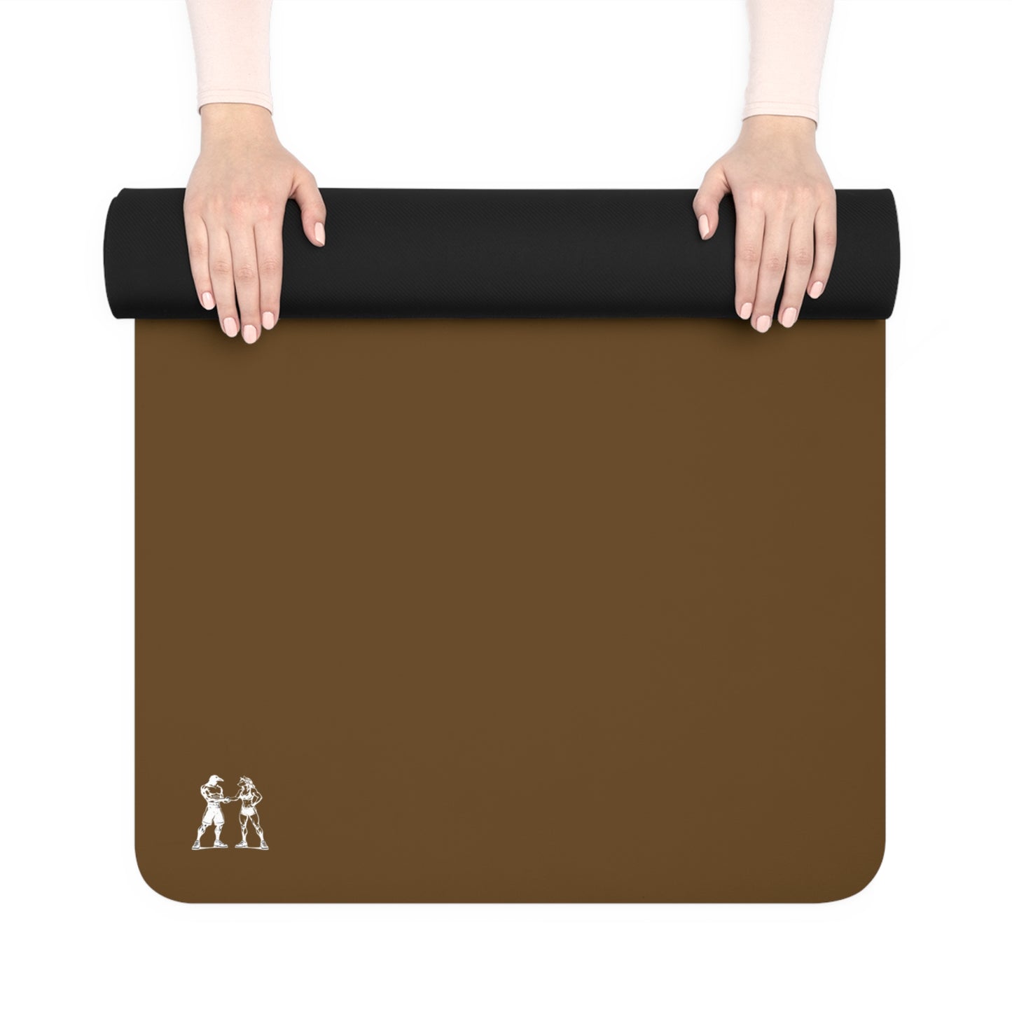 Rubber Yoga Mat — Minimal Maduro Marrón Monogram Yoga Mat