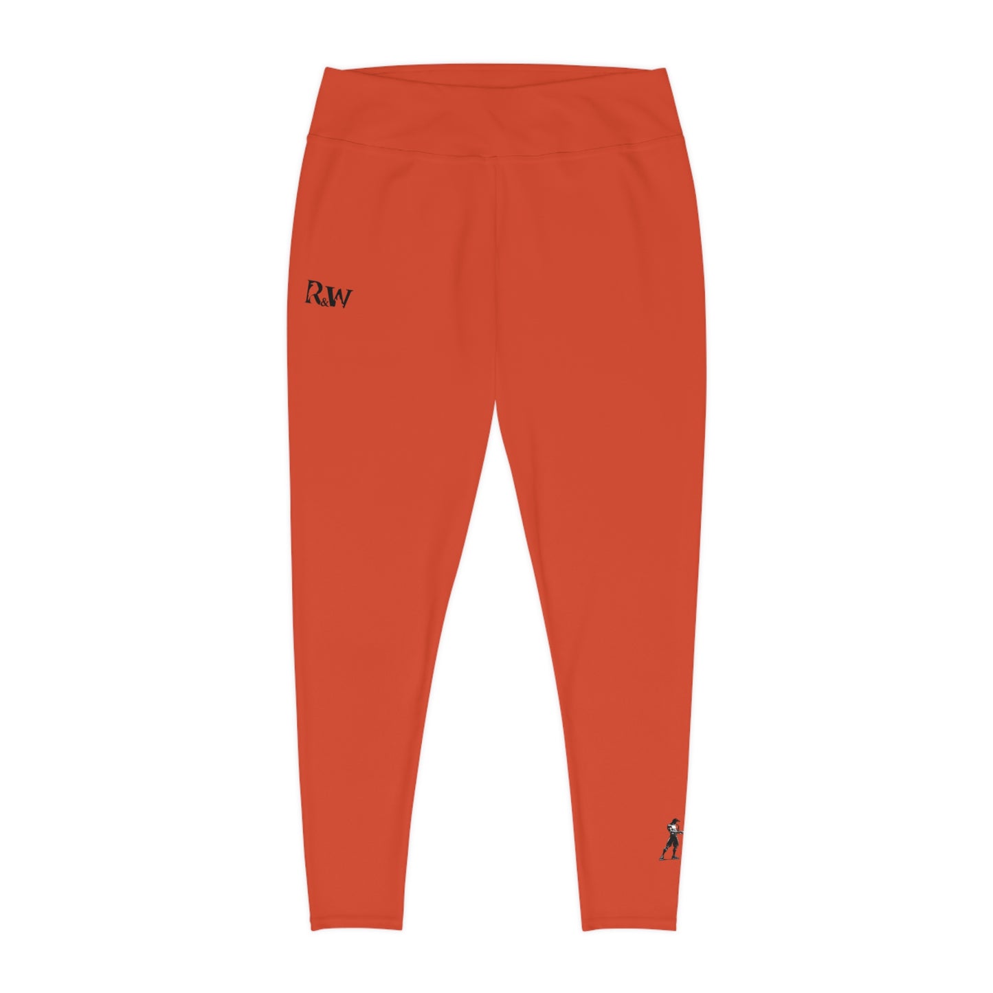 R&W Women's Plus Size Leggings — Minimalist Logo Rojo Rugiente I