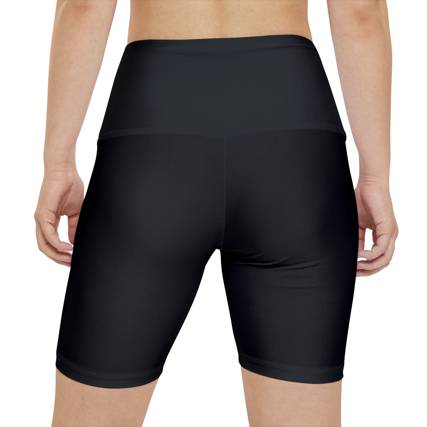 Women's Tarmac Black High-Waist Workout Shorts — Minimal Fitness Biker Shorts