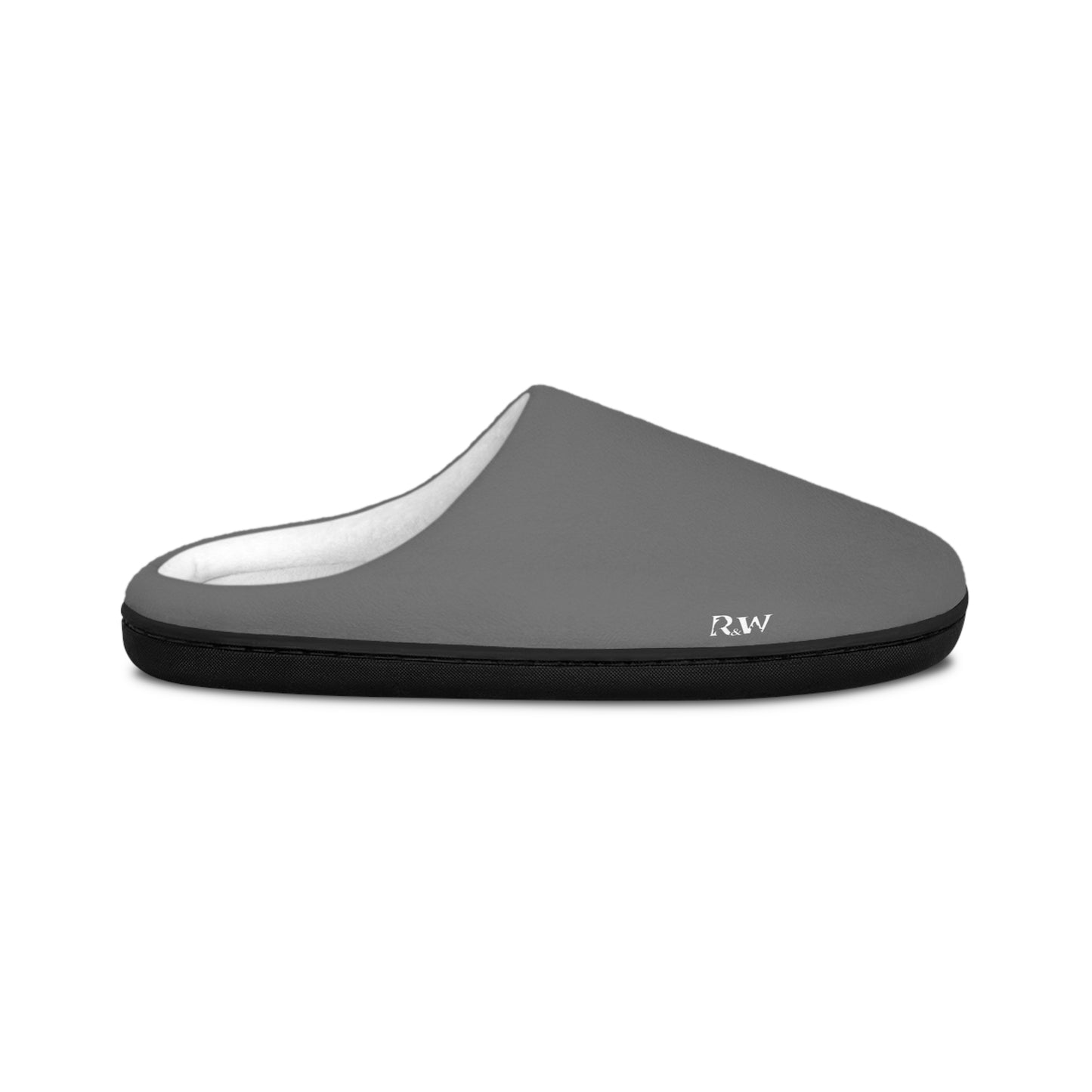 Indoor Slippers — Asphalt Grey Small Logo Cozy House Shoes for Women
