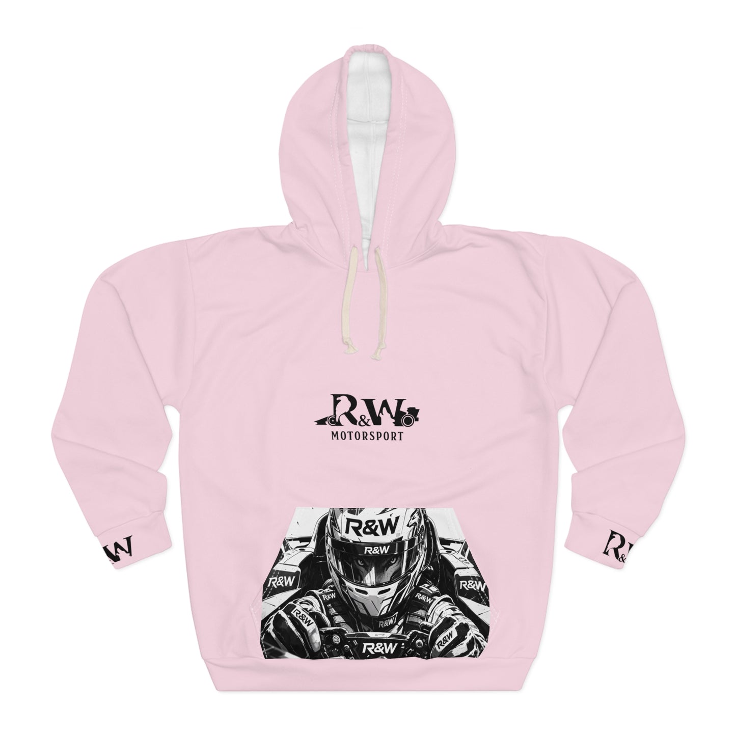R&W Motorsport Hoodie — R&W 'Vision of the Raven, Power of the Wolf' Racing Pullover (Performance Pink)