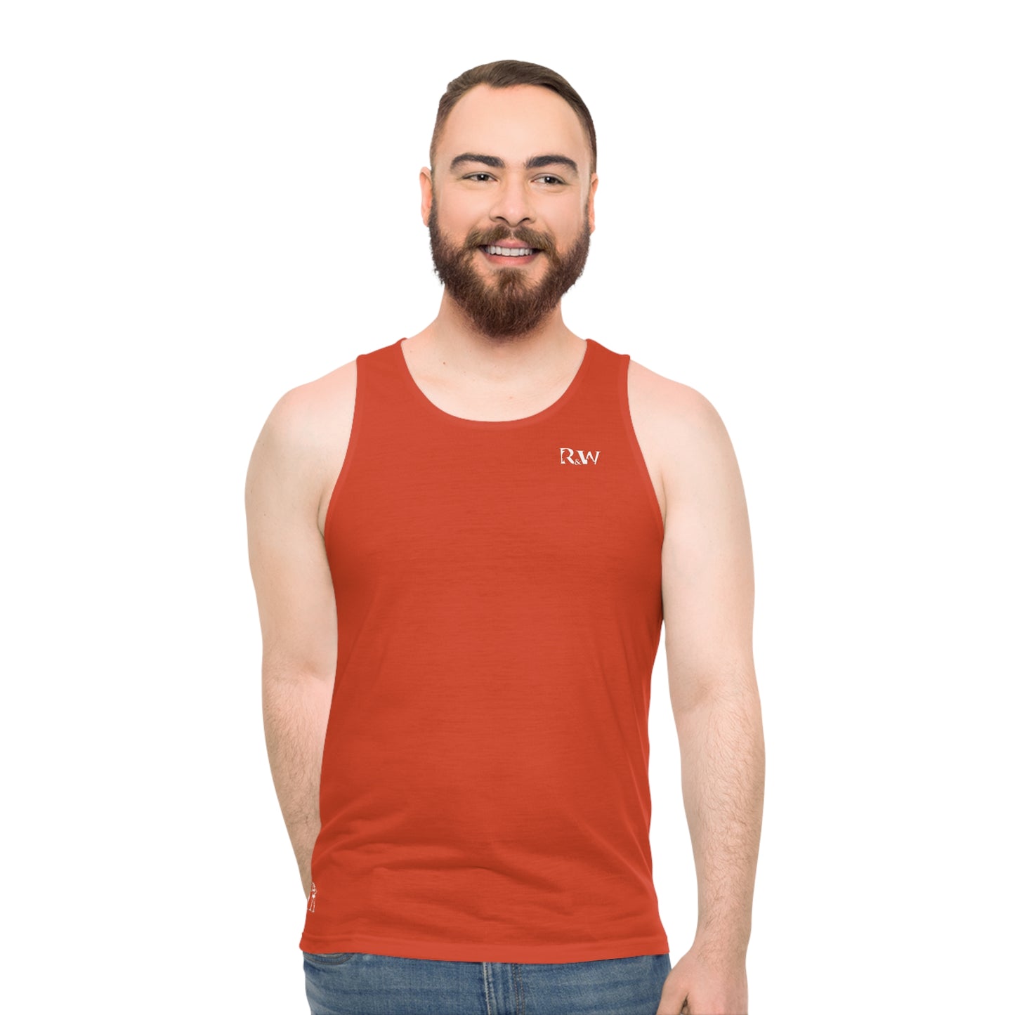 R&W Athletics Unisex Minimalist Tank Top — Rojo Rugiente II