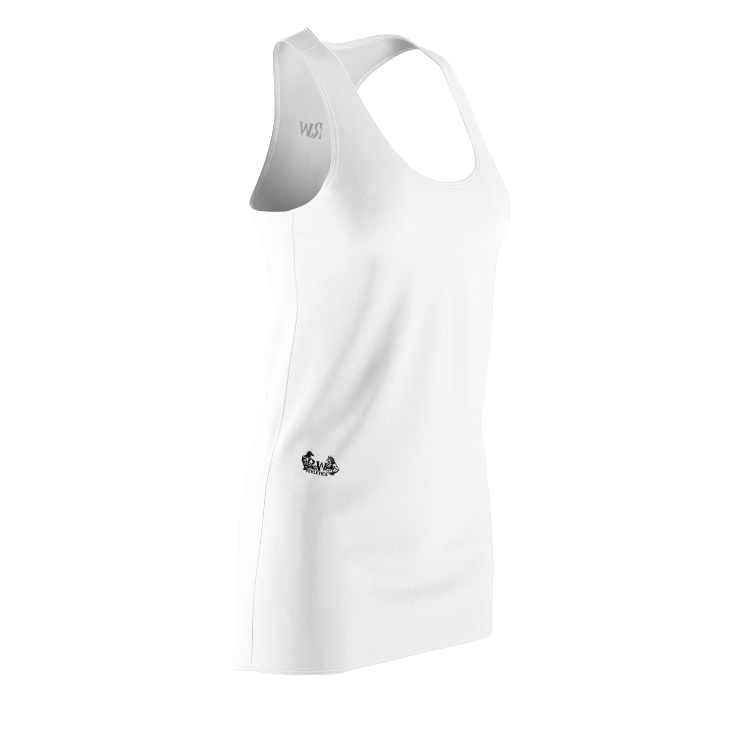 R&W Women's Racerback Dress (Panda) — Minimalist Small Front & Back Logo Summer Dress