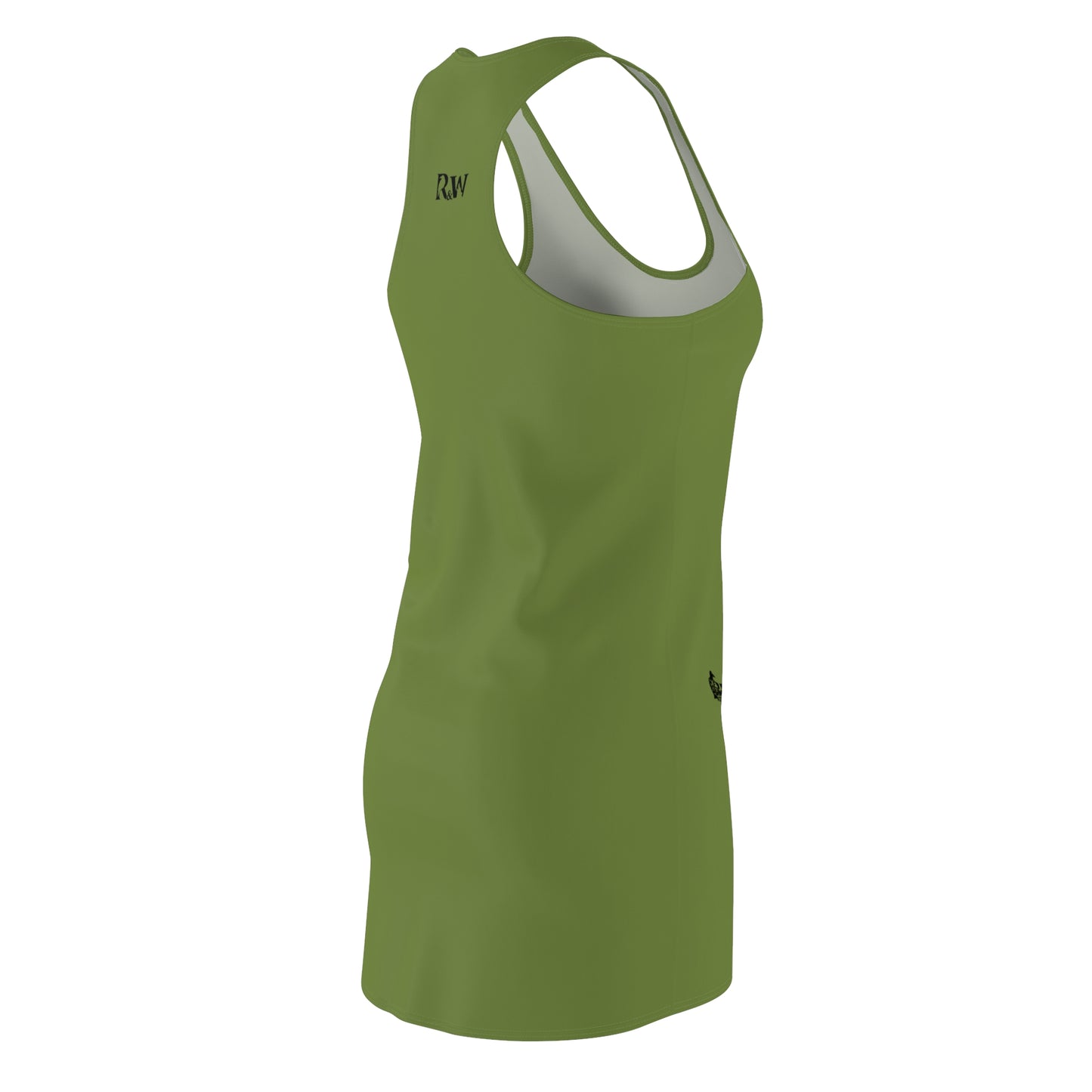 R&W Women's Racerback Dress (Tomillo Tranquilo) — Minimalist Small Front & Back Logo Summer Dress