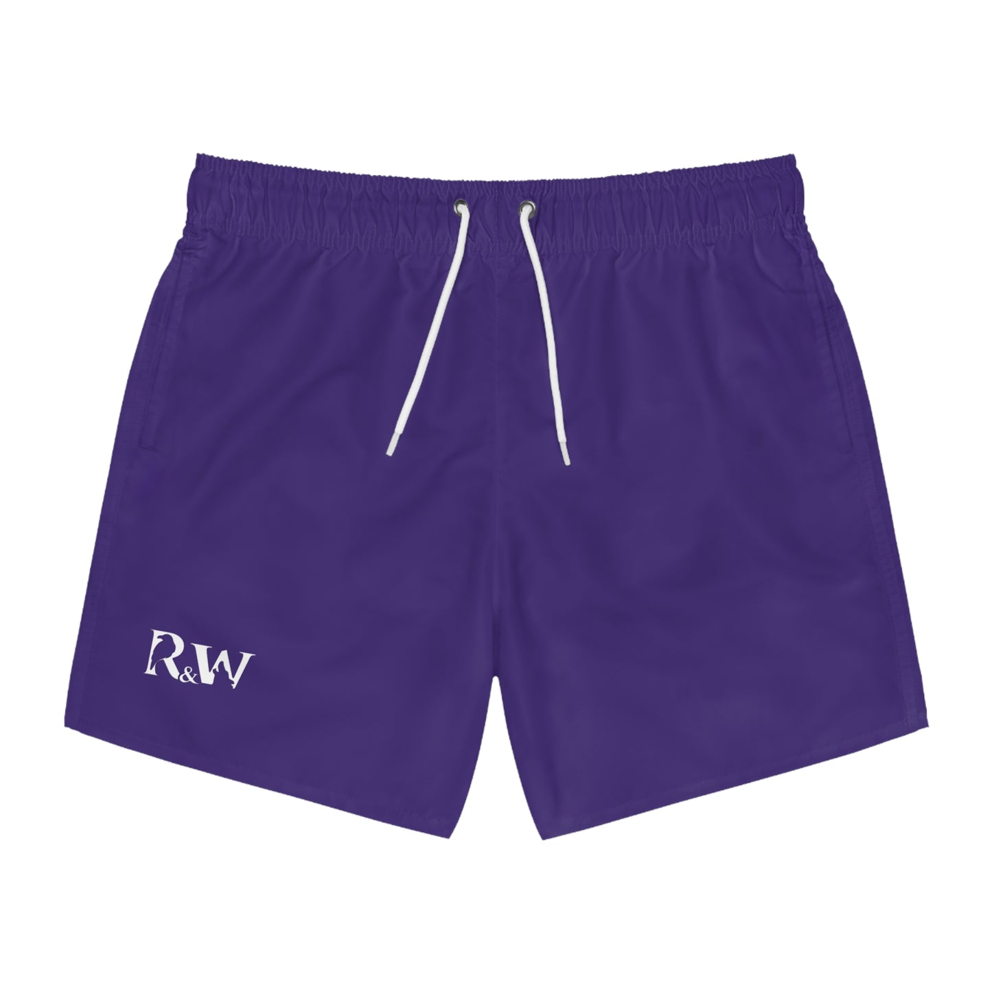 Mens Minimal Logo Swim Trunks — Raven