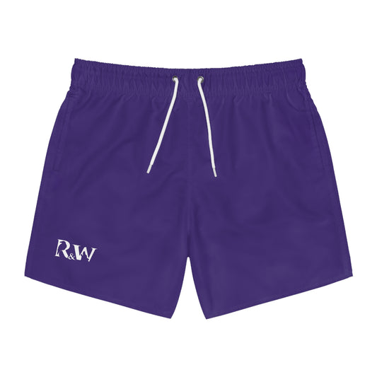 Mens Minimal Logo Swim Trunks — Raven