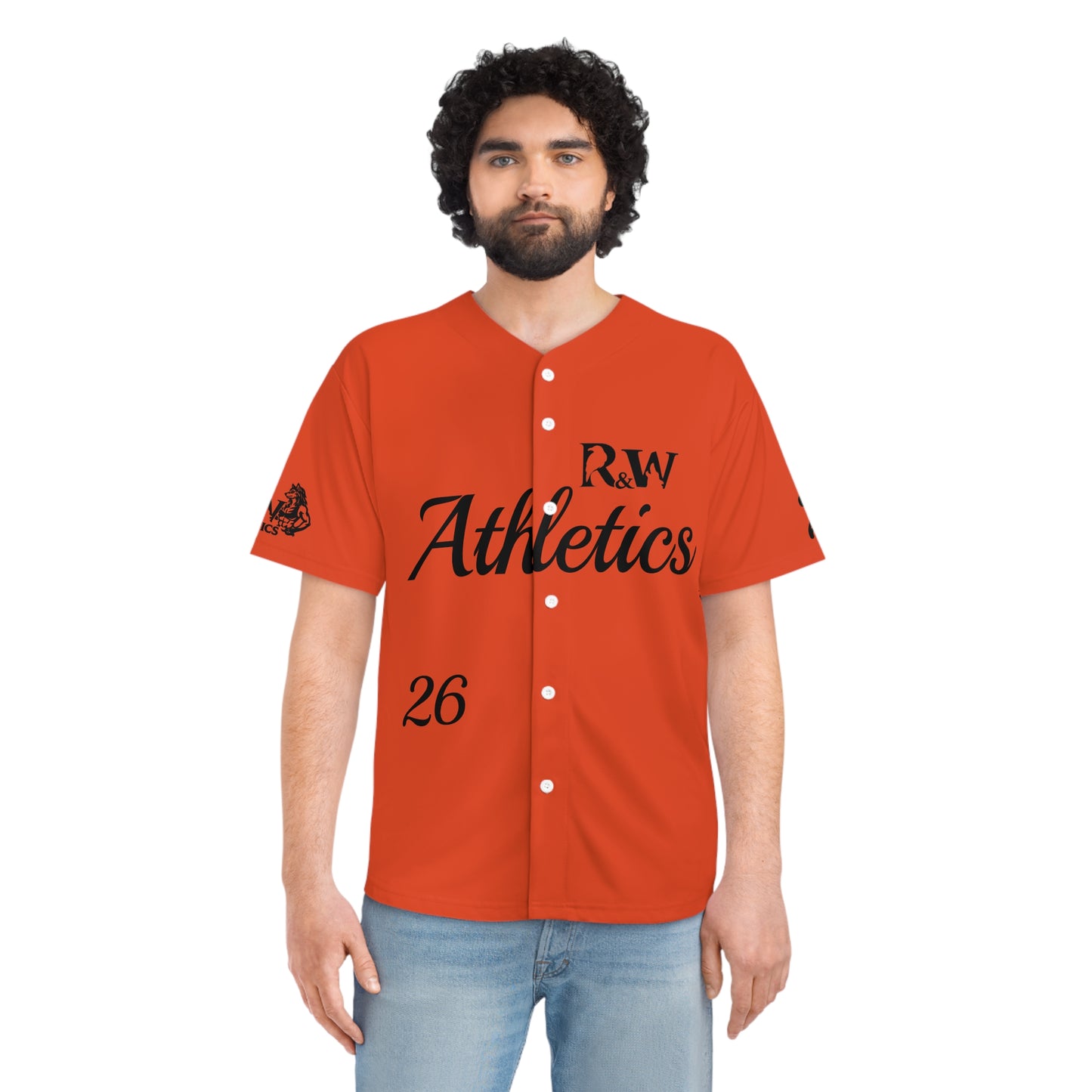 R&W Athletics Men's "Opening Day" Baseball Jersey — Rojo Rugiente I