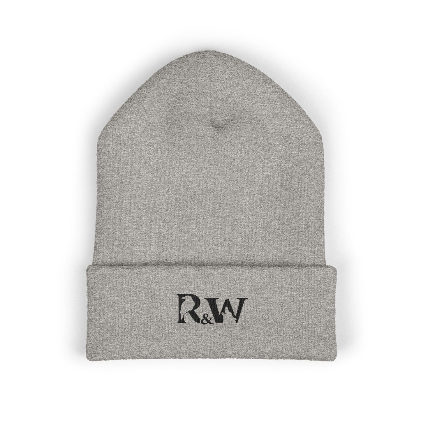 R&W Athletics Embroidered Logo Cuffed Beanie — Classic Knit Winter Hat