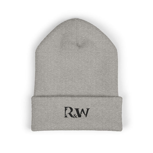 R&W Athletics Embroidered Logo Cuffed Beanie — Classic Knit Winter Hat