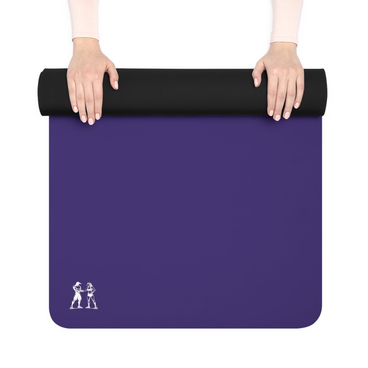 Rubber Yoga Mat — Minimal Raven Monogram Yoga Mat