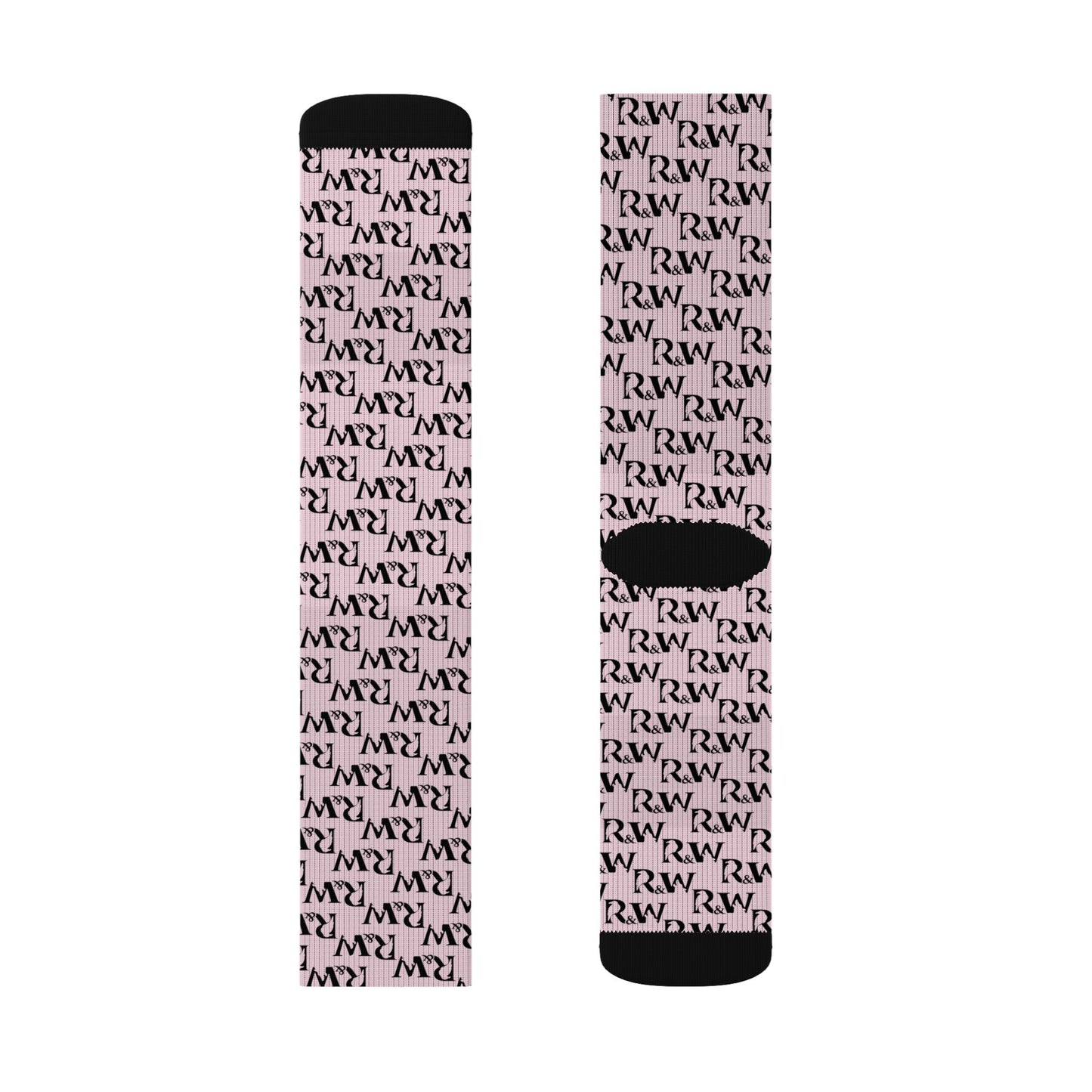 Monogram Pattern Socks — Performance Pink Crew Socks