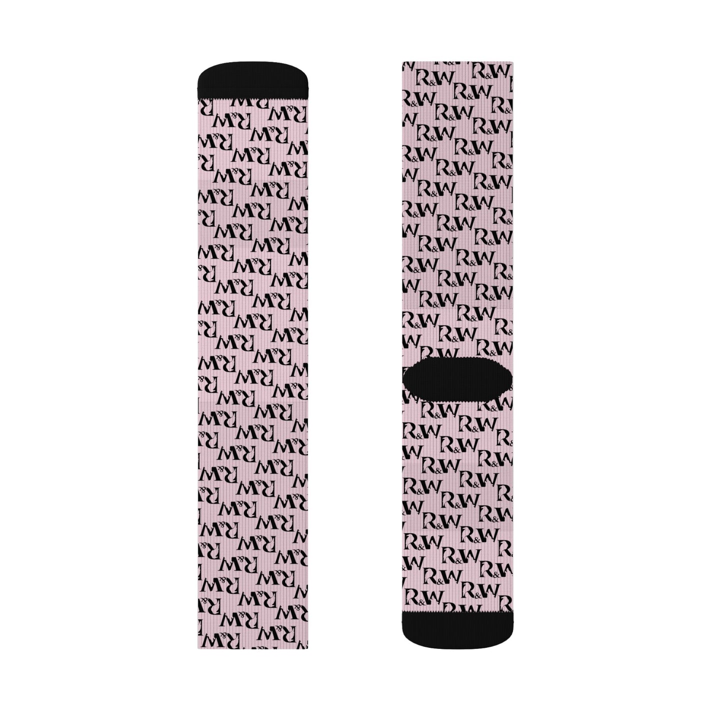 Monogram Pattern Socks — Performance Pink Crew Socks
