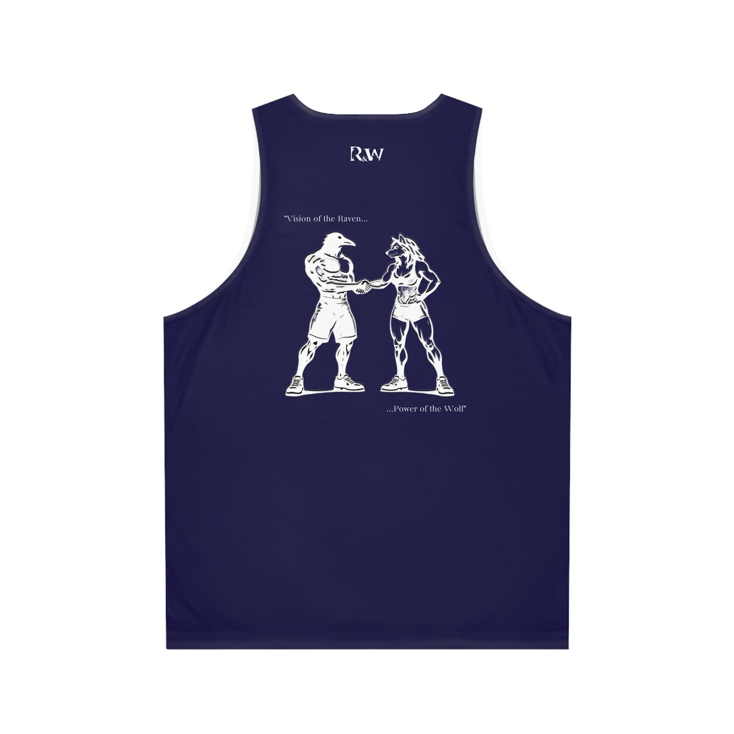 R&W Athletics "Origin Story" Comic-Style Fitness Tank Top — Noble Navy
