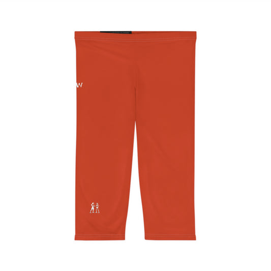 R&W Women's Capri Leggings — Minimalist Logo Rojo Rugiente II