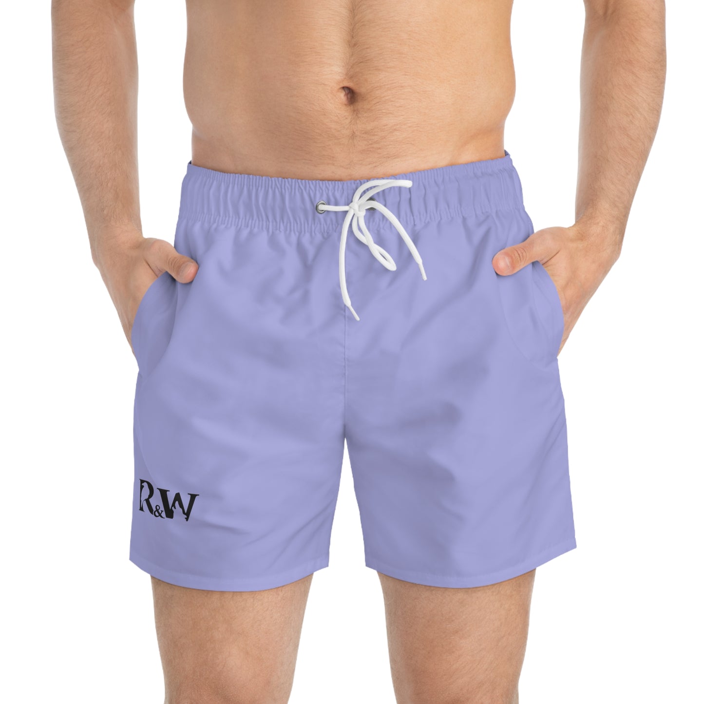 Mens Minimal Logo Swim Trunks — Amore II