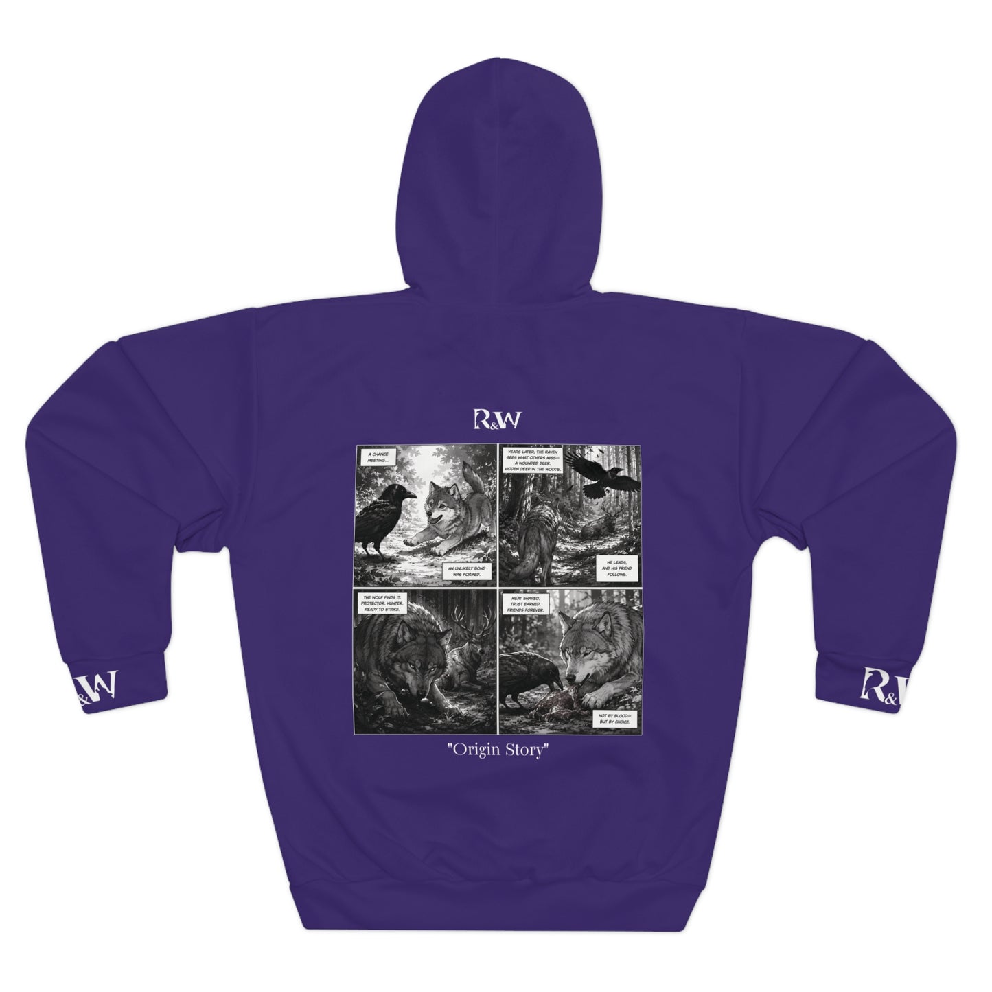 R&W Athletics Graphic Hoodie — "Origin Story" Raven Comic Panel Pullover