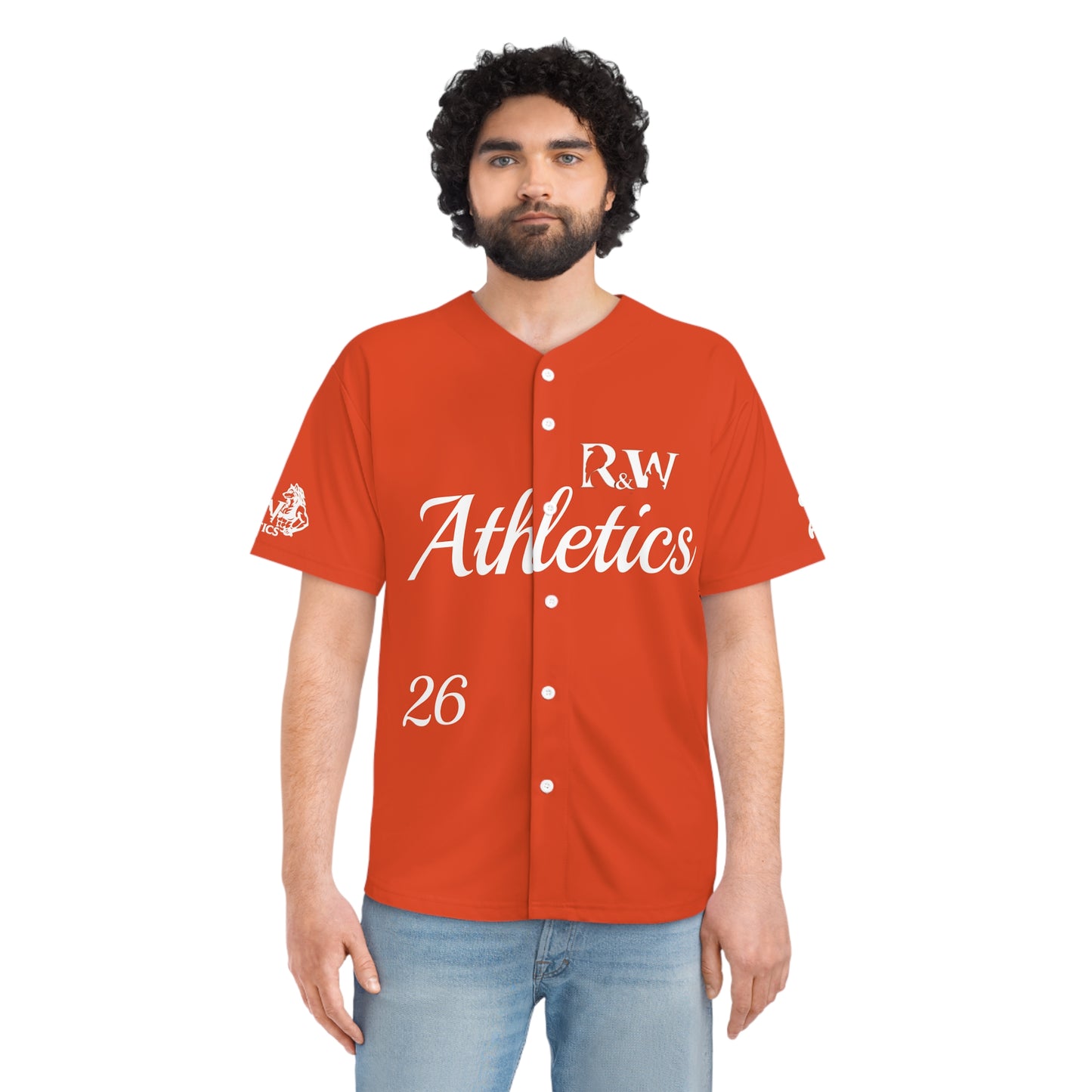 R&W Athletics Men's "Opening Day" Baseball Jersey — Rojo Rugiente II
