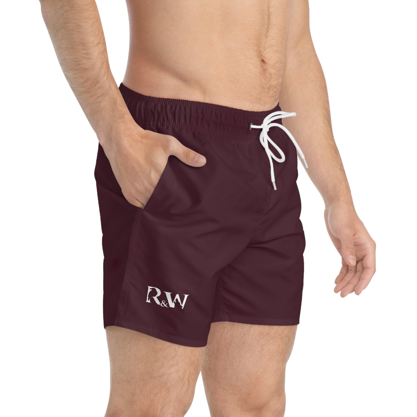 Mens Minimal Logo Swim Trunks — Vino Viejo