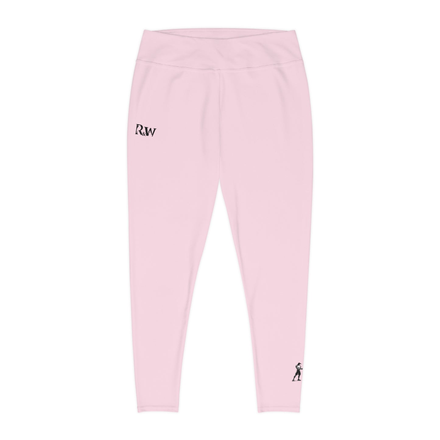 R&W Women's Plus Size Leggings — Minimalist Logo Performance Pink