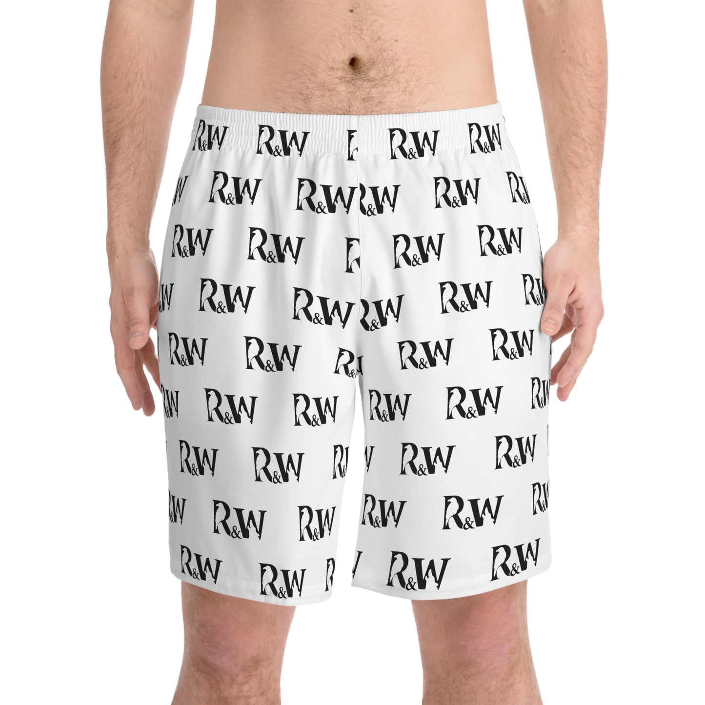 Men's Elastic Beach Shorts (Panda)