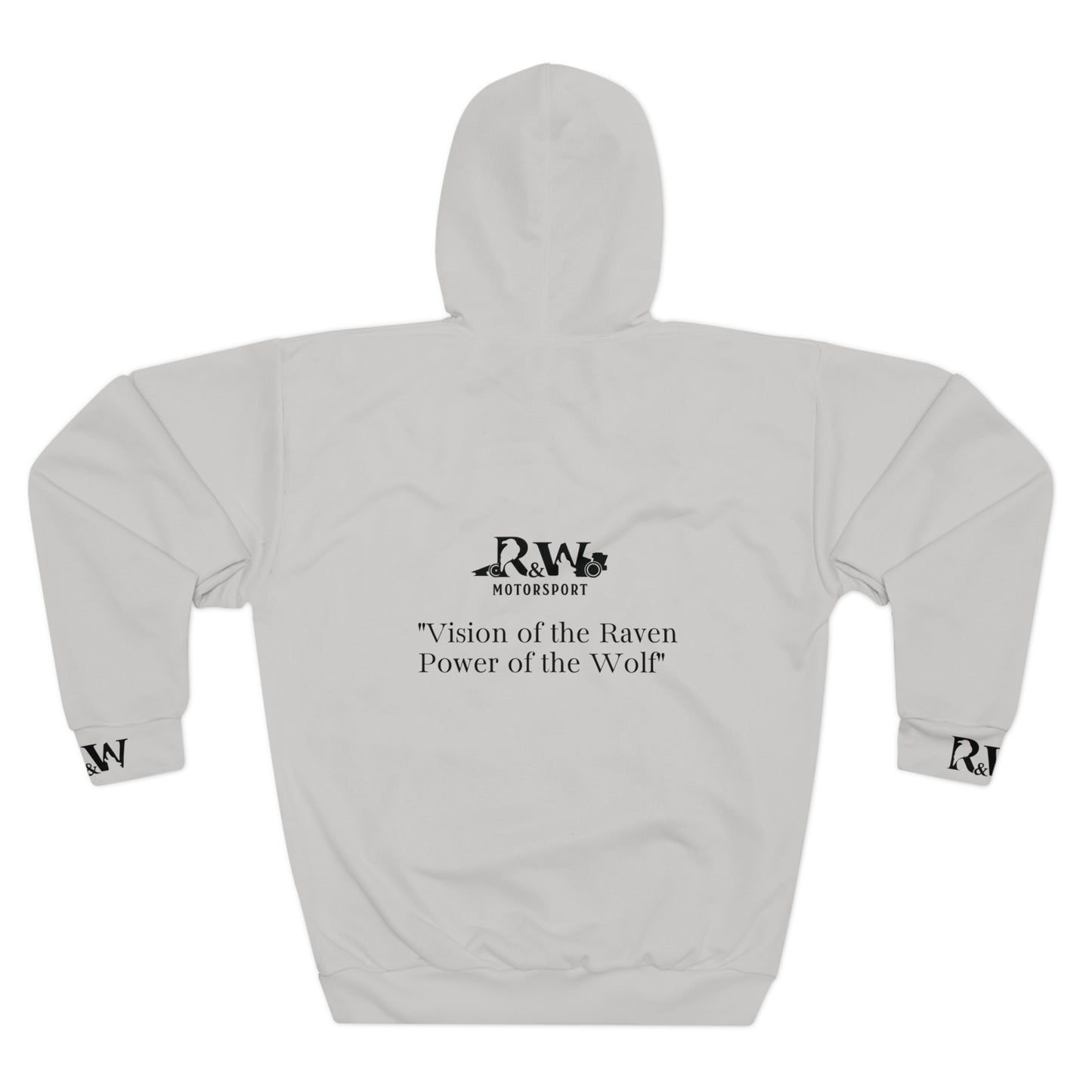 R&W Motorsport Hoodie — R&W 'Vision of the Raven, Power of the Wolf' Racing Pullover (Wolf Grey)