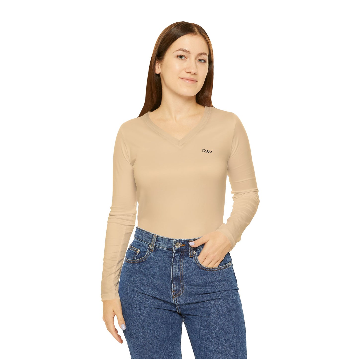 R&W Women's Minimalist V-Neck Long Sleeve Shirt - Dakar Dunes