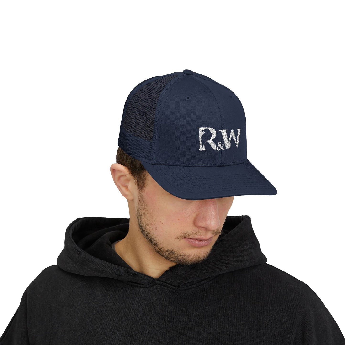 Copy of R&W Athletics Embroidered Mesh Trucker Cap — Vintage Snapback Mesh Hat