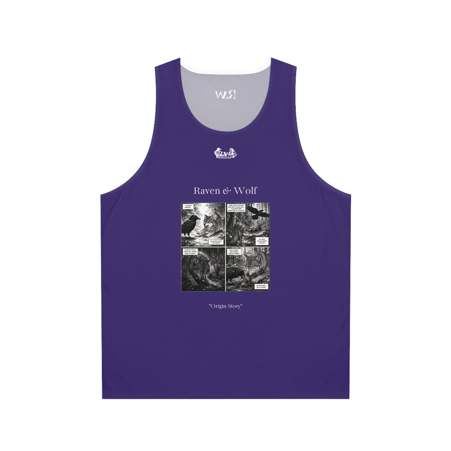 R&W Athletics "Origin Story" Comic-Style Fitness Tank Top — Raven