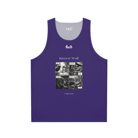 R&W Athletics "Origin Story" Comic-Style Fitness Tank Top — Raven