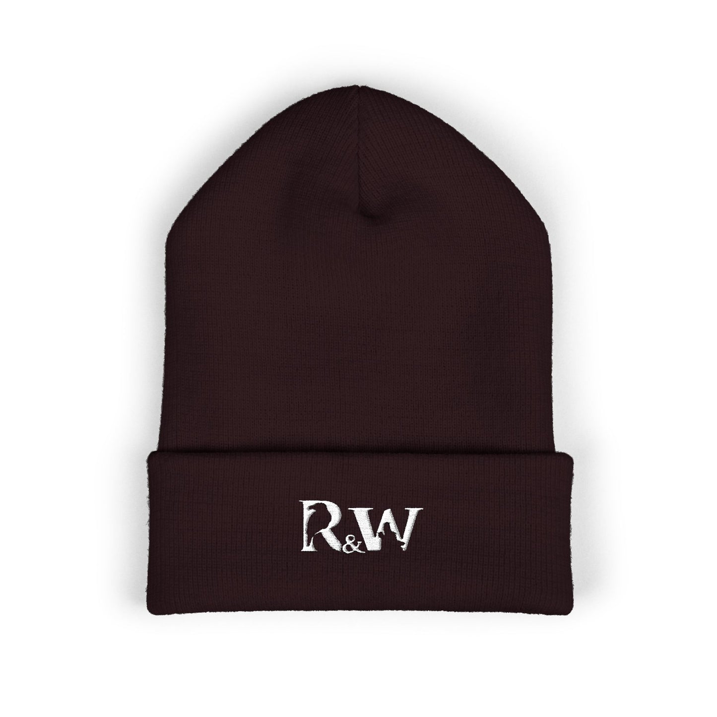 R&W Athletics Embroidered Logo Cuffed Beanie — Classic Knit Winter Hat