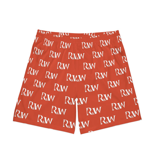 Men's Elastic Beach Shorts (Rojo Rugiente II)