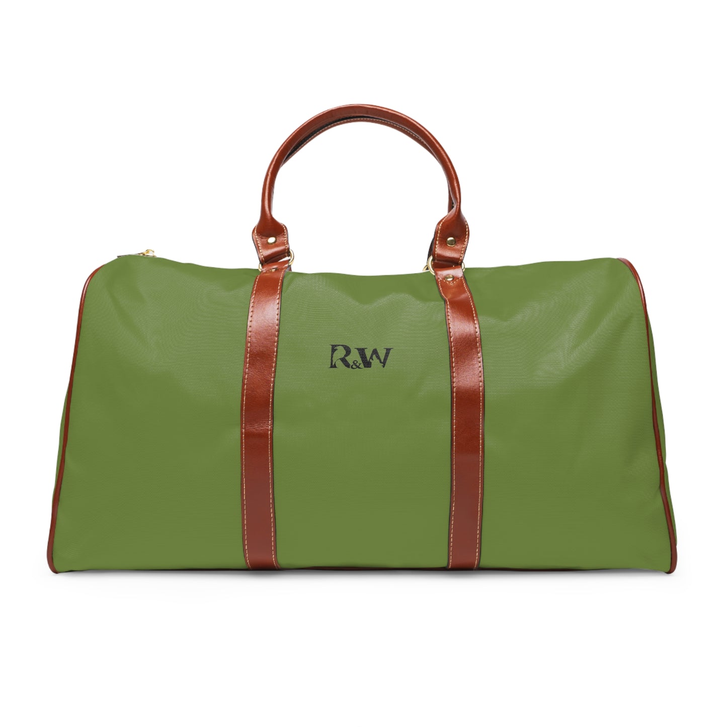 Monogram Waterproof Travel Duffle Bag – Tomillo Tranquilo with Brown Trim