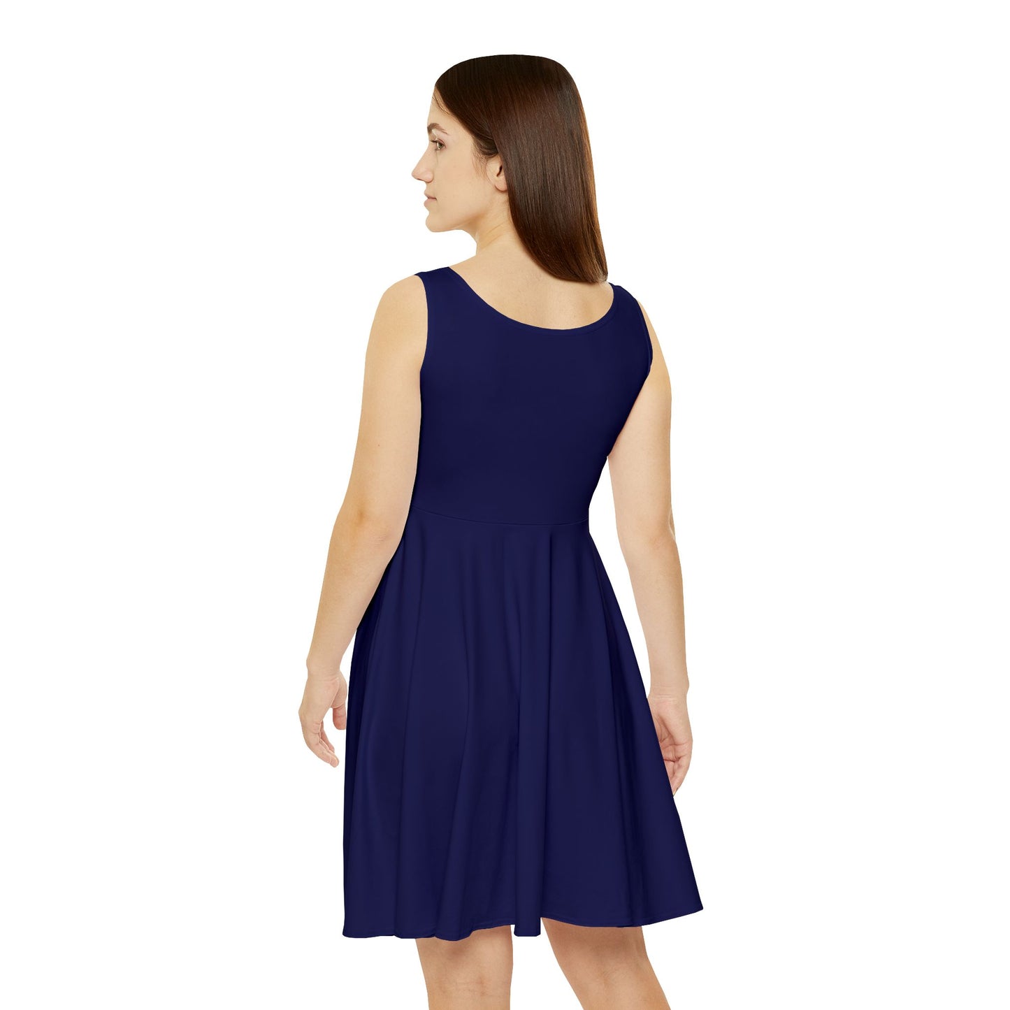 Noble Navy Women's Skater Dress — Classic Scoop Neck A-Line Summer Dress