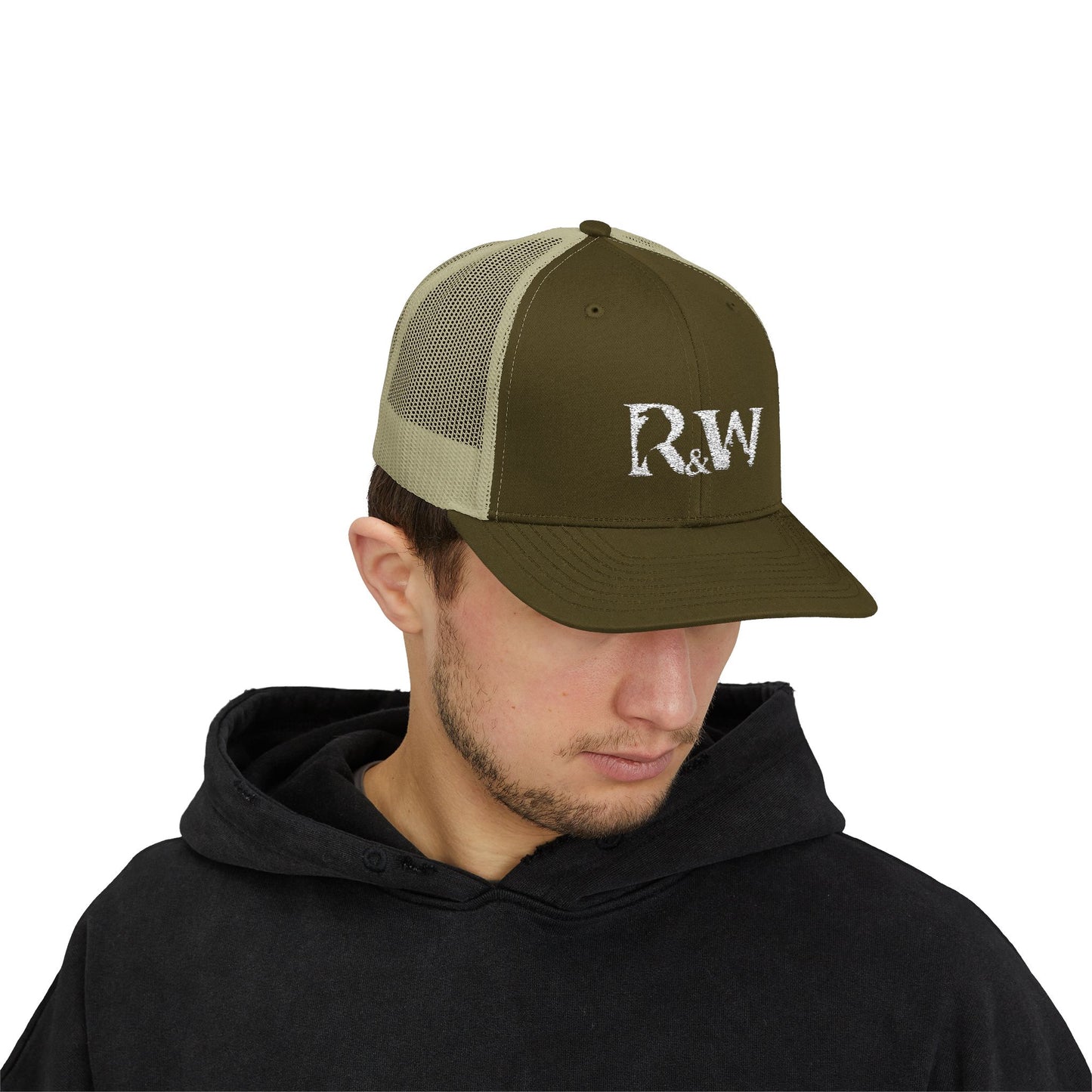 Copy of R&W Athletics Embroidered Mesh Trucker Cap — Vintage Snapback Mesh Hat