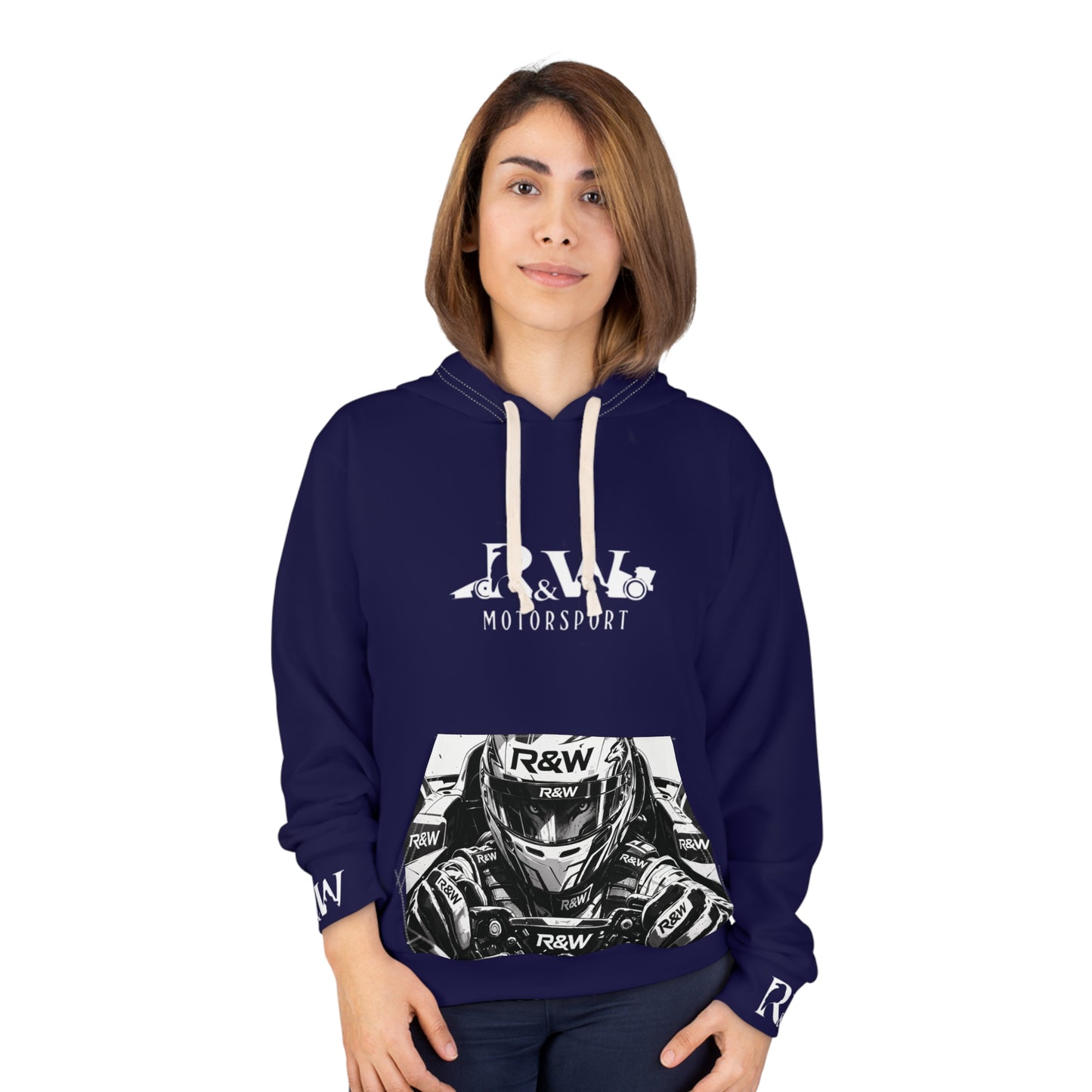 R&W Motorsport Hoodie — R&W 'Vision of the Raven, Power of the Wolf' Racing Pullover (Noble Navy)