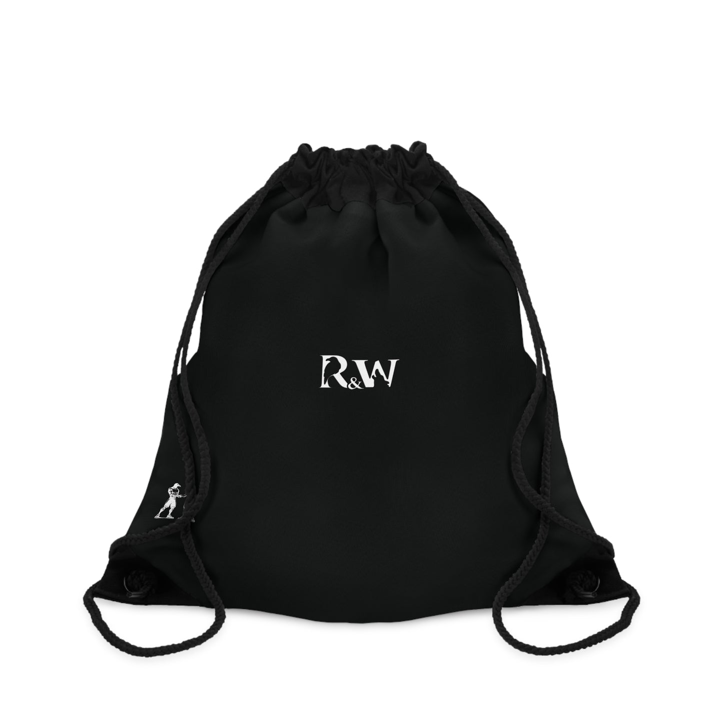 Monogram Drawstring Bag — Minimalist Tarmac Black Gym Sack