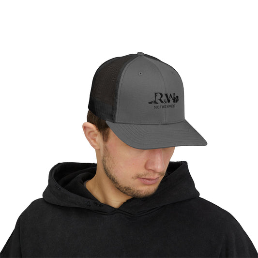 R&W Motorsport Embroidered Mesh Trucker Cap — Vintage Snapback Mesh Hat
