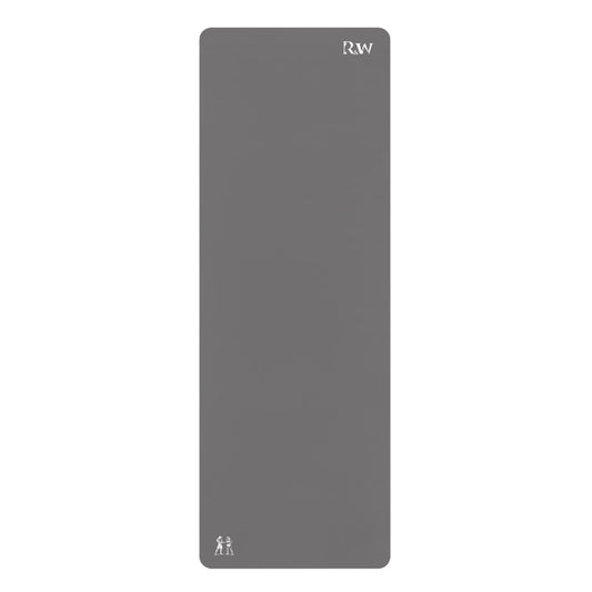 Rubber Yoga Mat — Minimal Asphalt Grey Monogram Yoga Mat