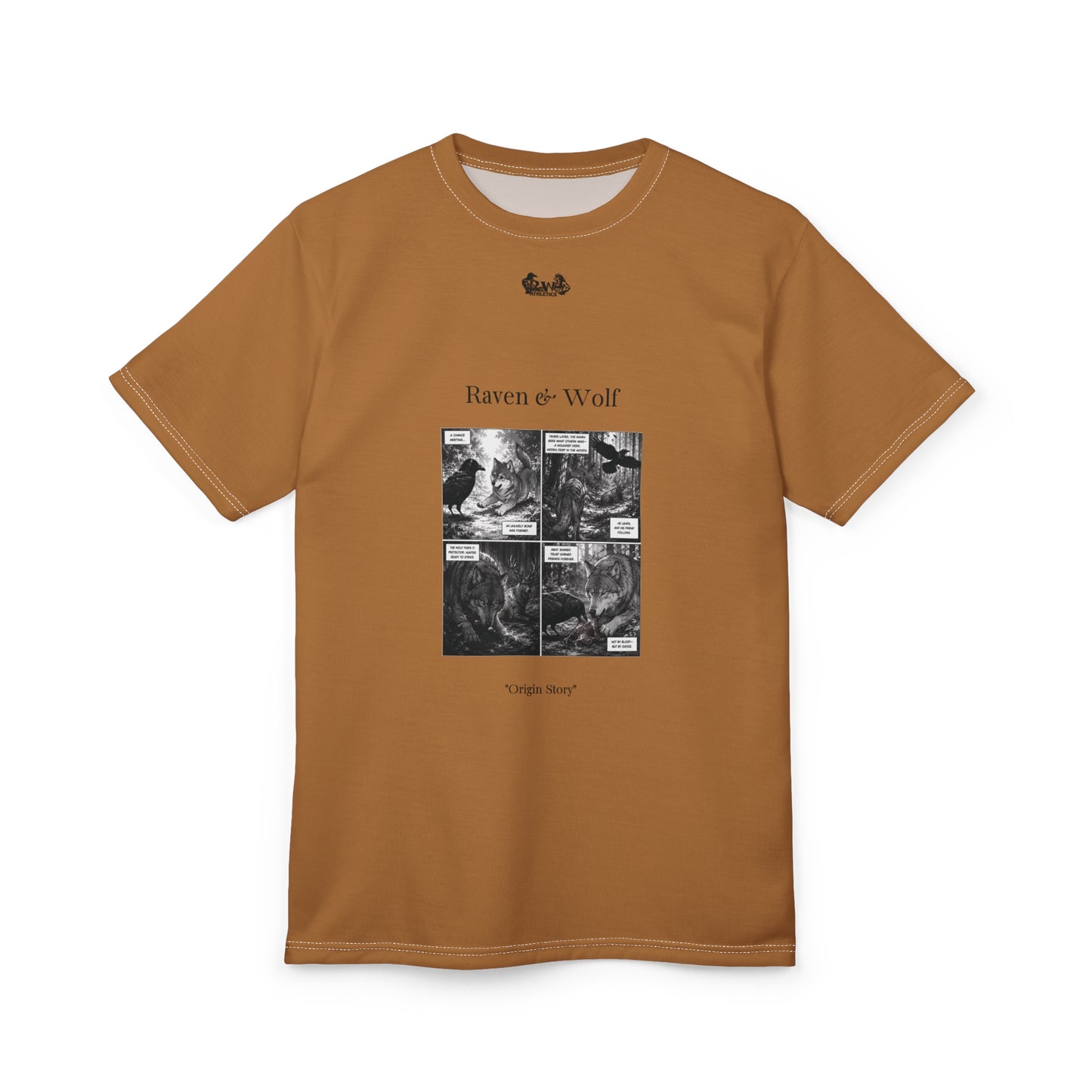 Raven & Wolf "Origin Story" Graphic Tee — Cuero Cómodo Vintage Gothic Comic Panel T-Shirt