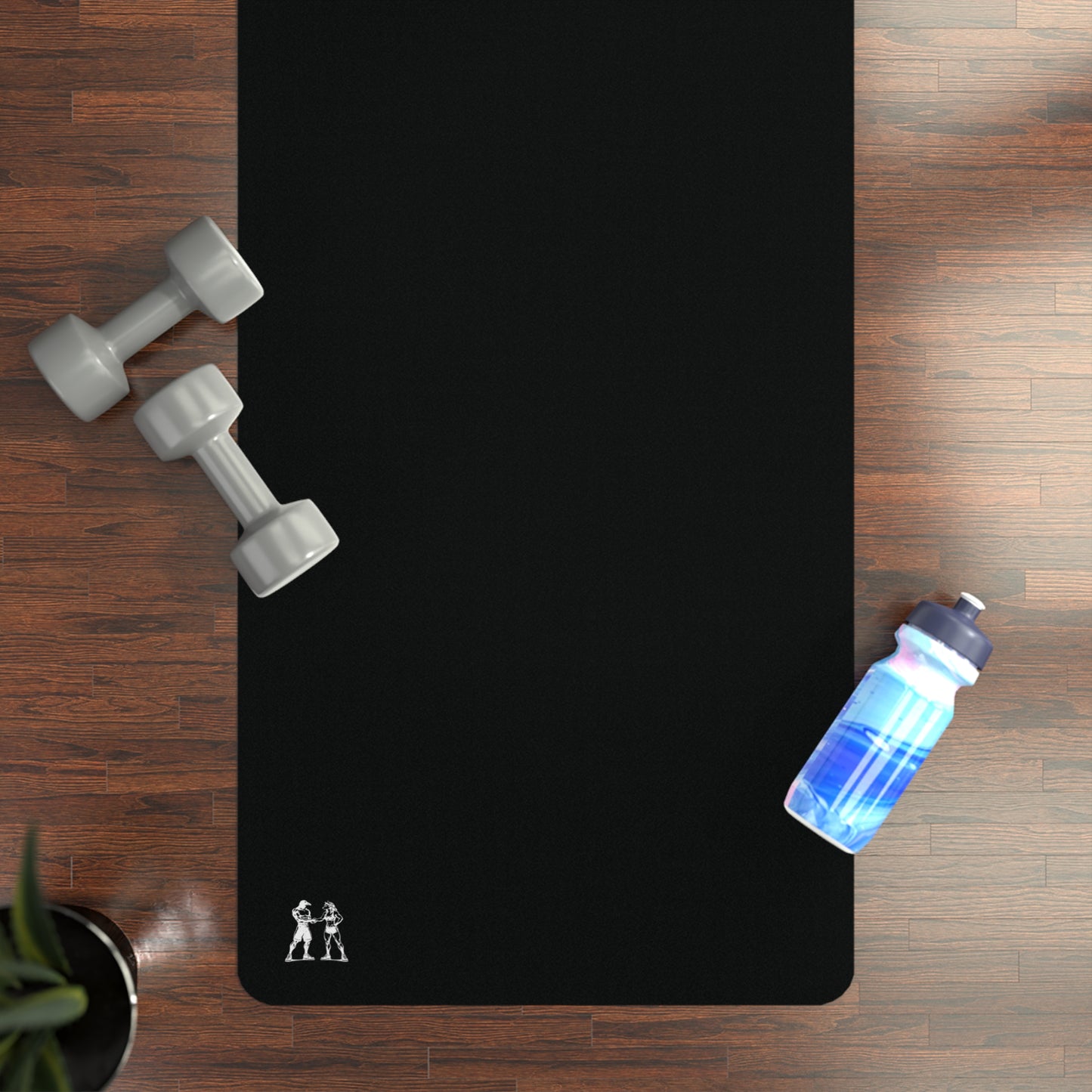 Rubber Yoga Mat — Minimal Tarmac Black Monogram Yoga Mat