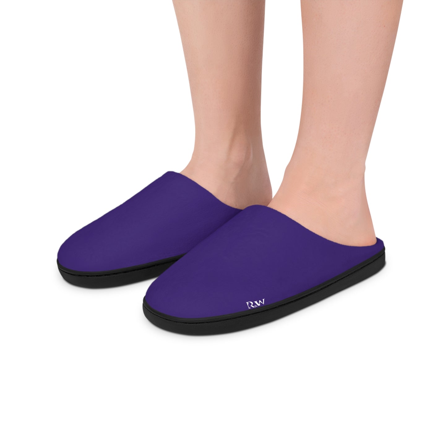 Indoor Slippers — Raven Small Logo Cozy House Shoes for Women