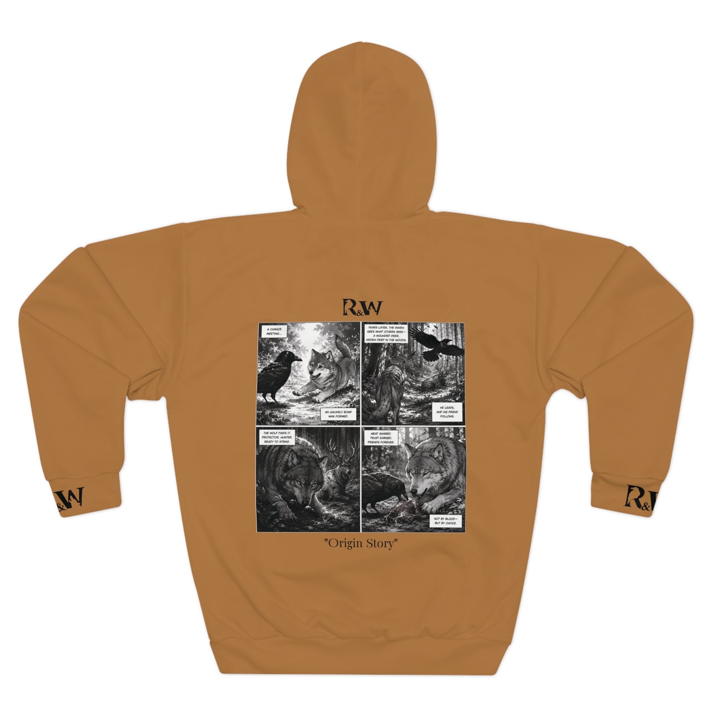 R&W Athletics Graphic Hoodie — "Origin Story" Cuero Cómodo Comic Panel Pullover