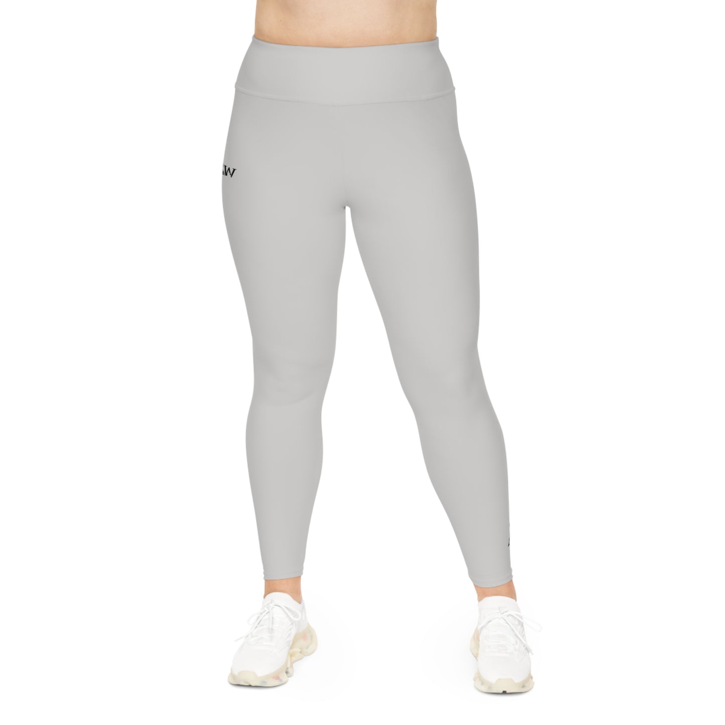 R&W Women's Plus Size Leggings — Minimalist Logo Wolf Grey