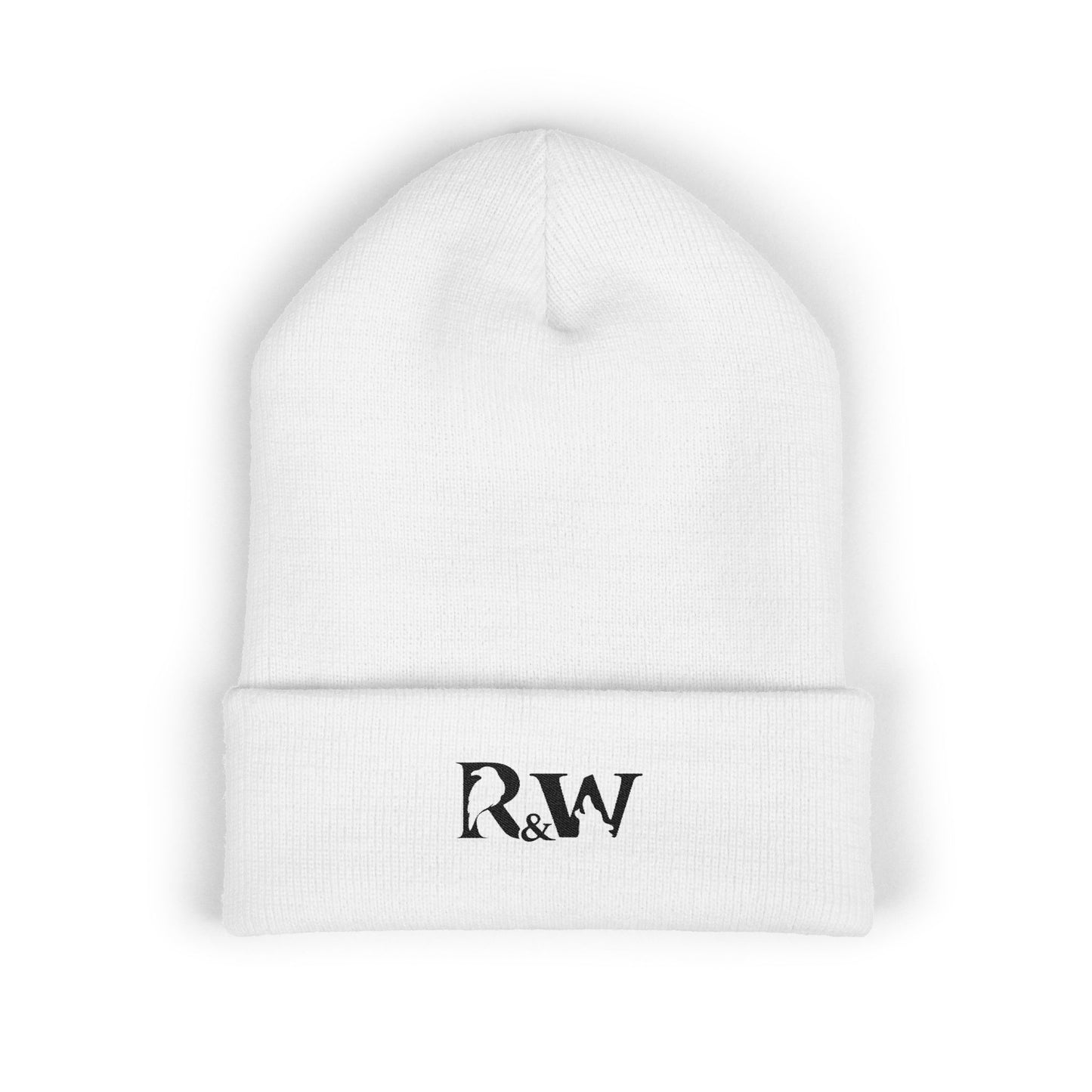 R&W Athletics Embroidered Logo Cuffed Beanie — Classic Knit Winter Hat