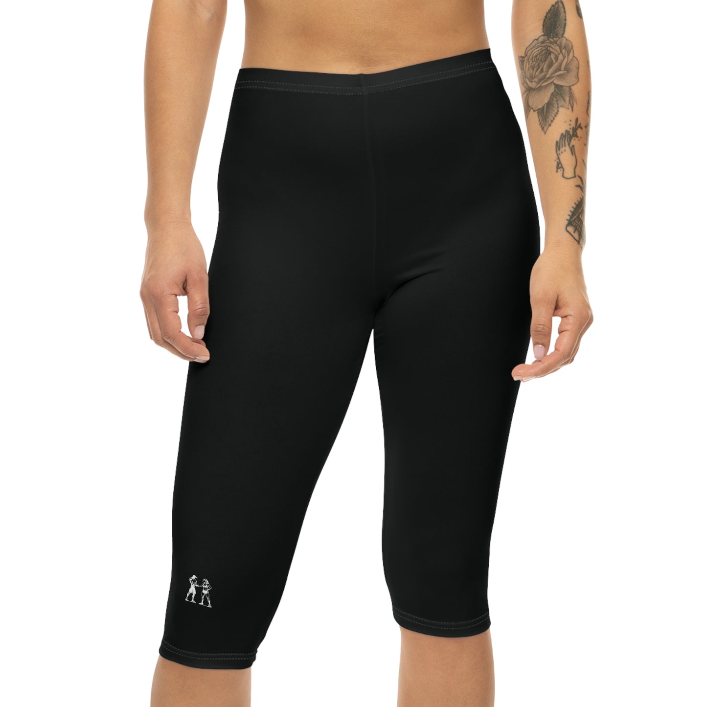 R&W Women's Capri Leggings — Minimalist Logo Tarmac Black