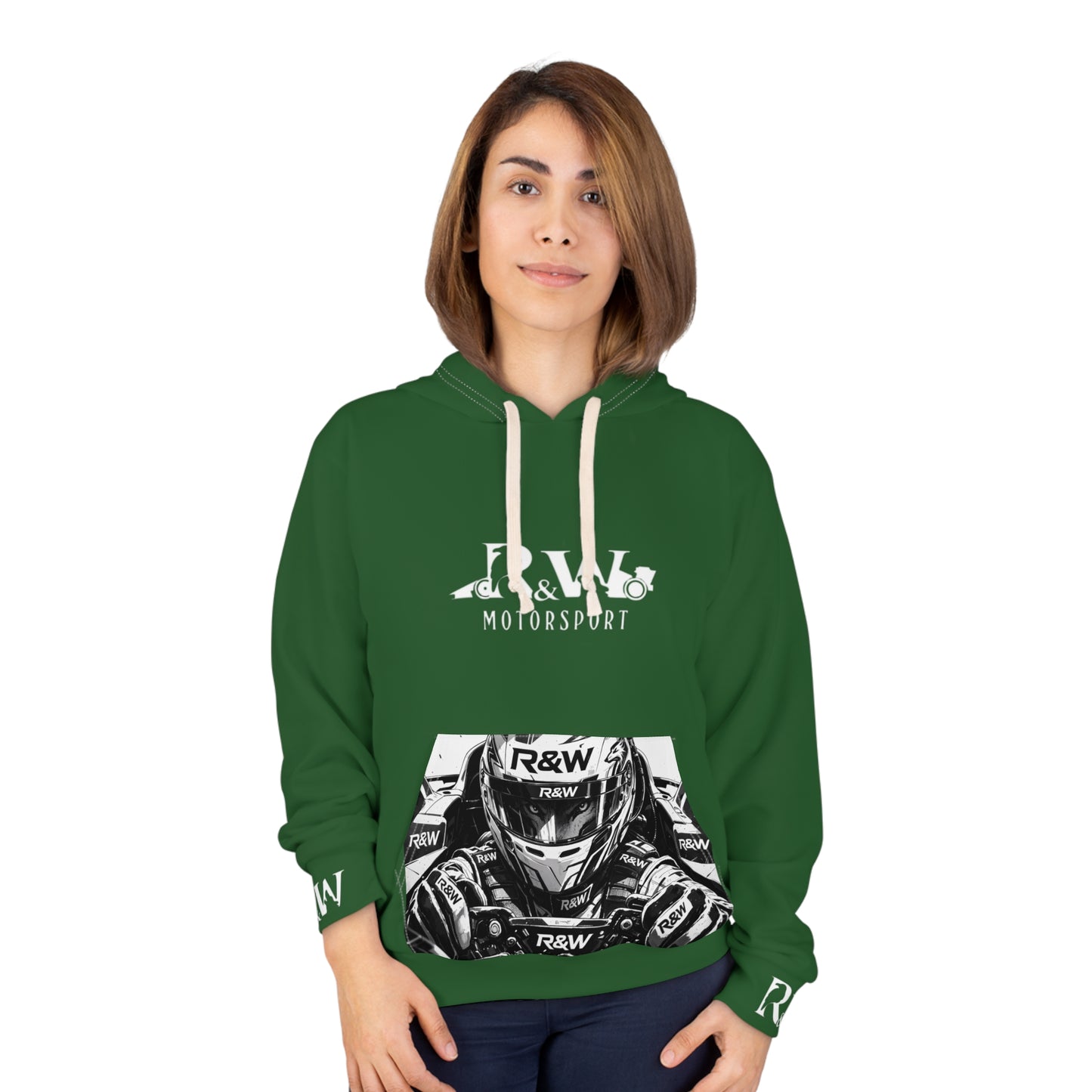 R&W Motorsport Hoodie — R&W 'Vision of the Raven, Power of the Wolf' Racing Pullover (Verde Valiosa)