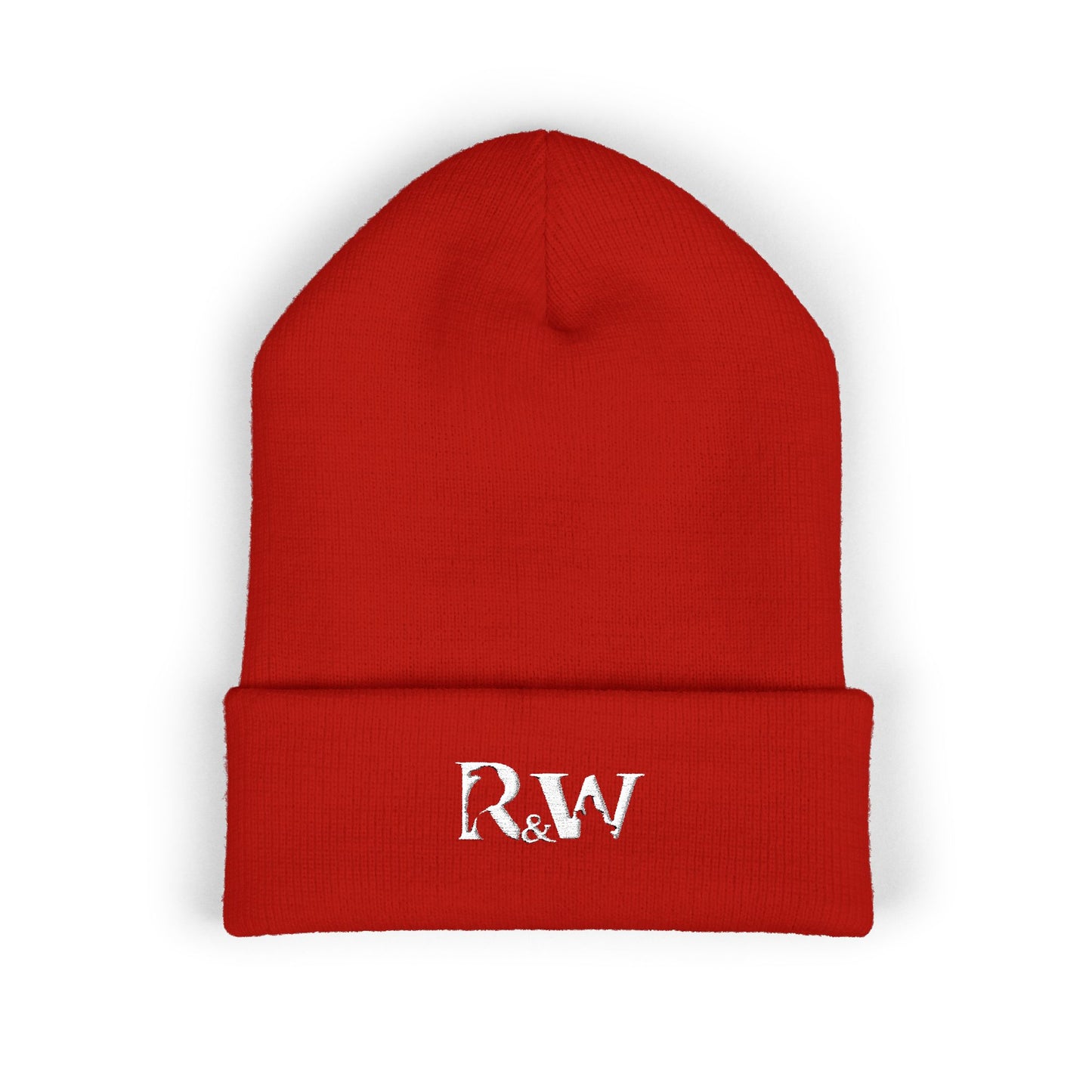 R&W Athletics Embroidered Logo Cuffed Beanie — Classic Knit Winter Hat
